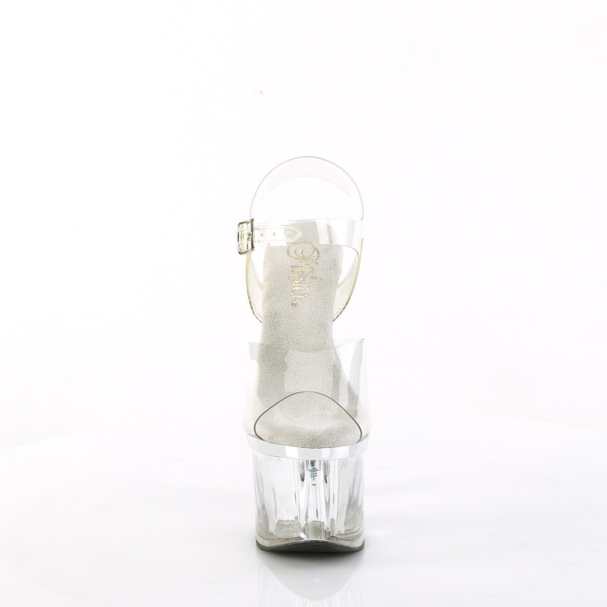 Pleaser Esteem-708 C/SCH-C - Przezroczyste sandały na wysokiej platformie