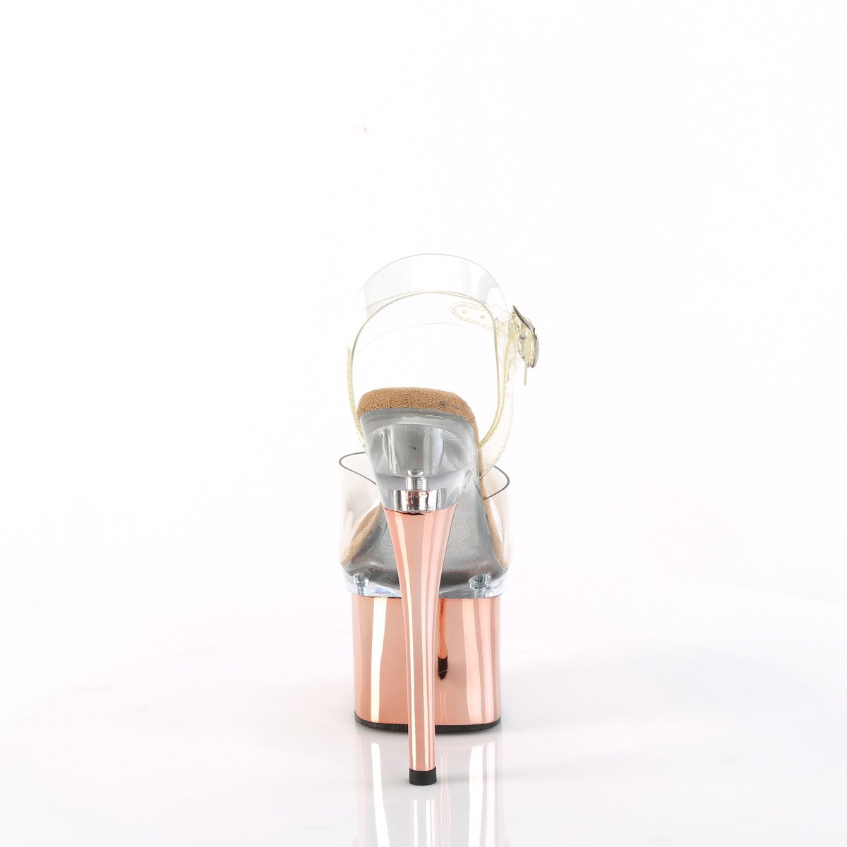 Pleaser Esteem-708 C/C-ROGLDCH - Przezroczyste sandały na wysokiej platformie