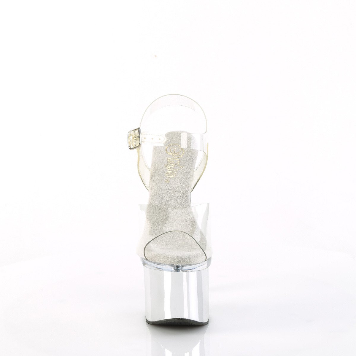Pleaser Esteem-708 C/C-SCH - Przezroczyste sandały na wysokiej platformie