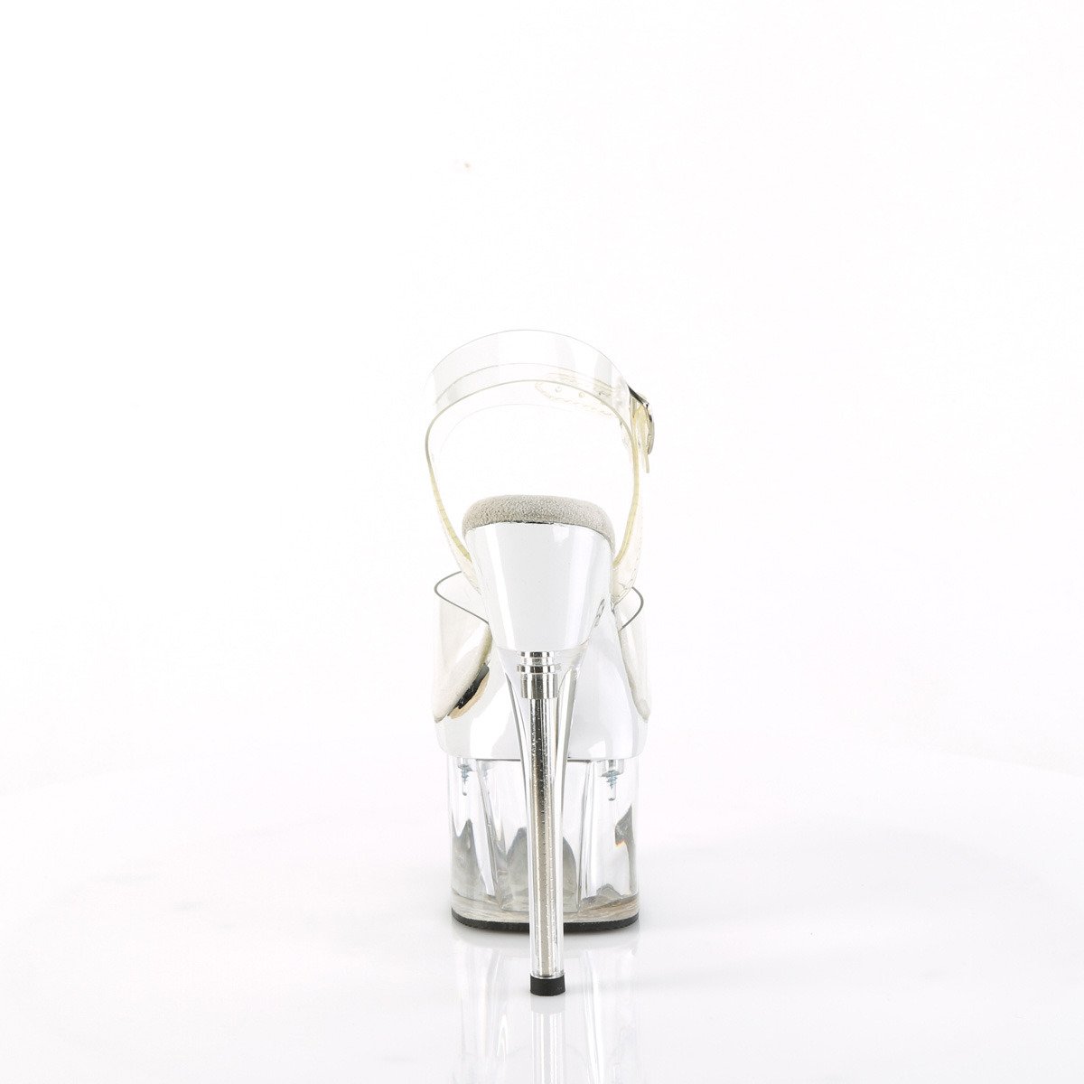 Pleaser Esteem-708 C/SCH-C - Przezroczyste sandały na wysokiej platformie