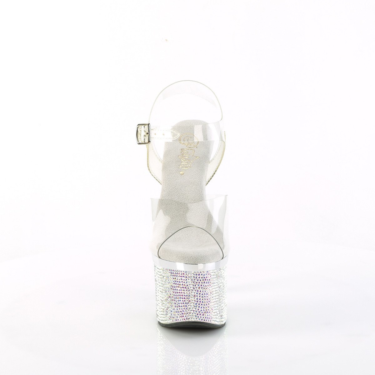 Pleaser Esteem-708DM C/S-SRS - Przezroczyste sandały na wysokiej platformie