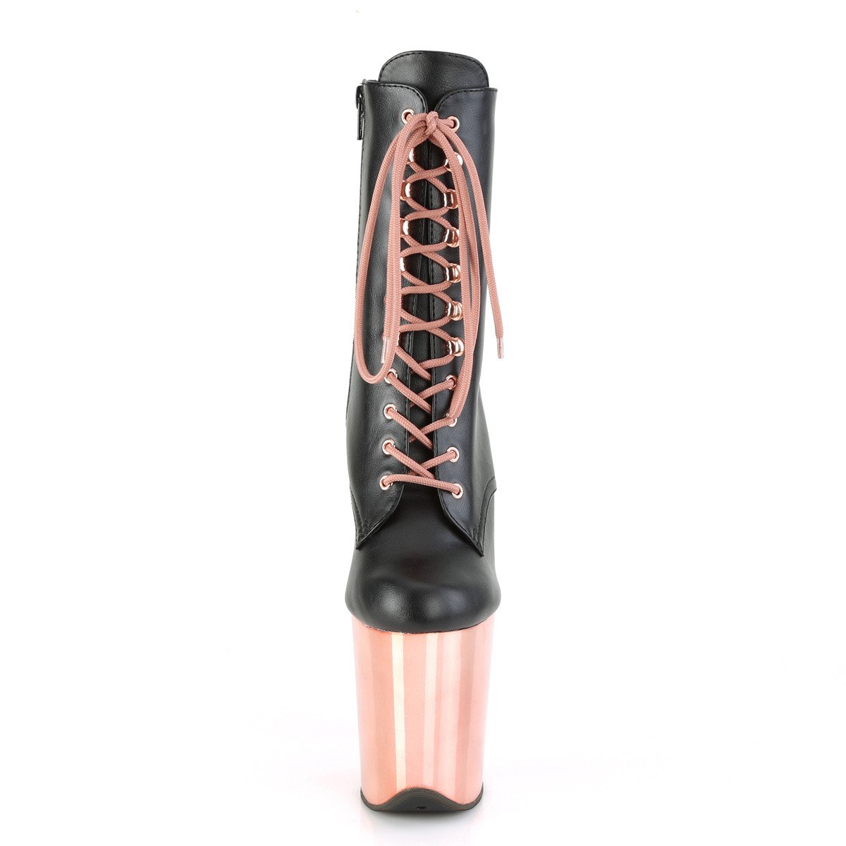 Pleaser Flamingo-1020 BPU/ROGLDCH - Czarne buty za kostkę na wysokiej platformie