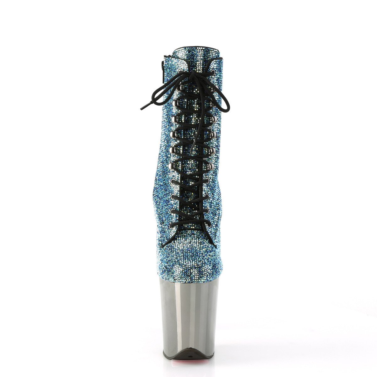 Pleaser Flamingo-1020CHRS TUR/PCH - Turkusowe buty za kostkę na wysokiej platformie