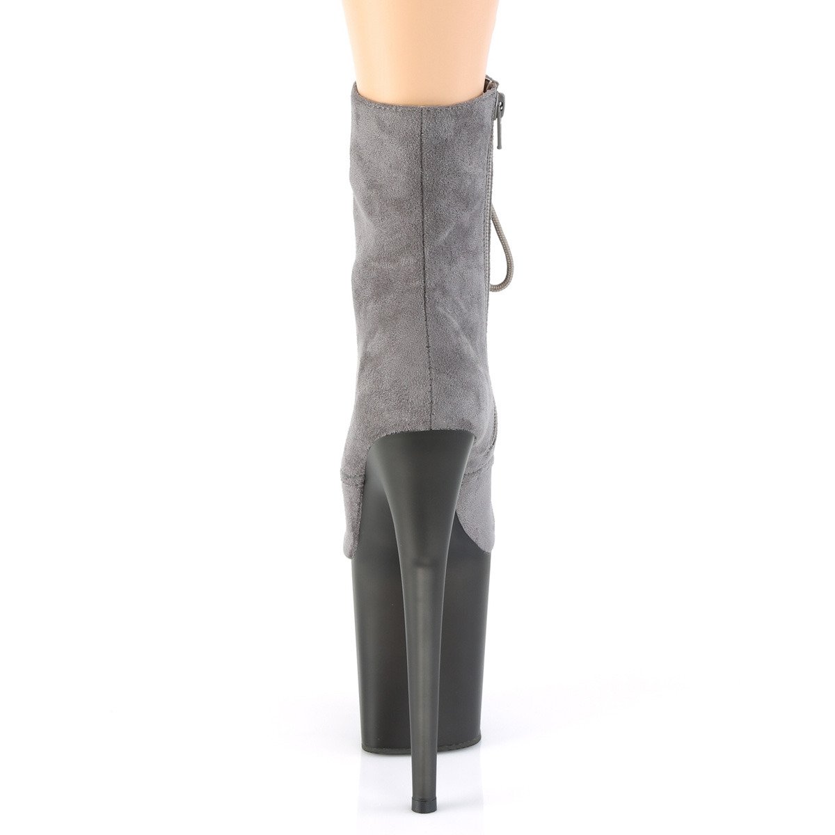 Pleaser Flamingo-1020FST GYFS/GY - Szare buty za kostkę na wysokiej platformie
