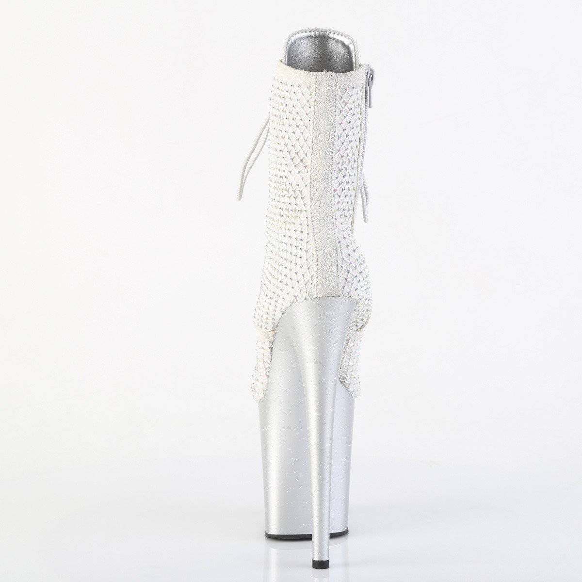 Pleaser Flamingo-1020RM SFS-RS/M - Srebrne buty za kostkę na wysokiej platformie