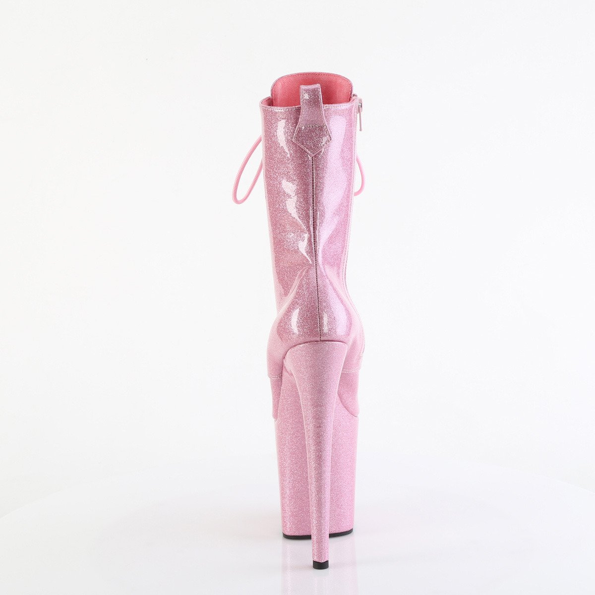 Pleaser Flamingo-1040GP BPG/M - Błyszczące różowe buty za kostkę na wysokiej platformie
