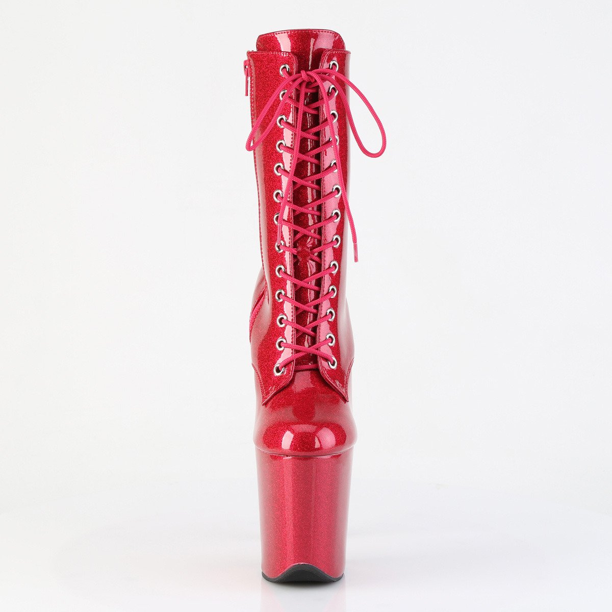 Pleaser Flamingo-1040GP FSG/M - Błyszczące fioletowe buty za kostkę na wysokiej platformie