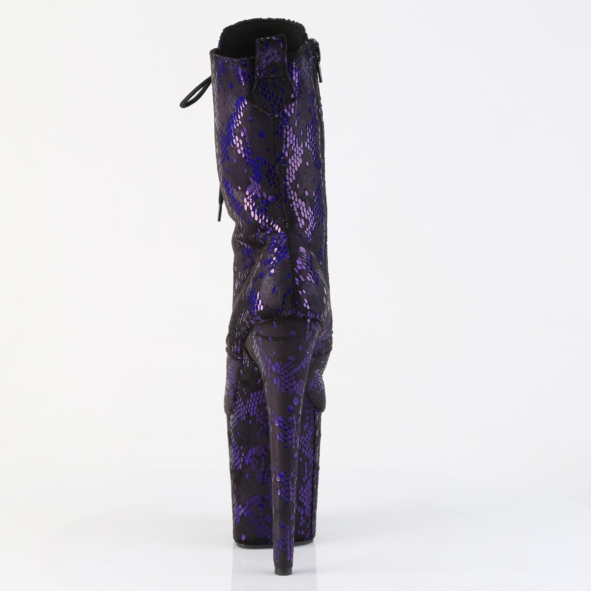 Pleaser Flamingo-1040SPF BLMFA/M - Fioletowe buty za kostkę na wysokiej platformie