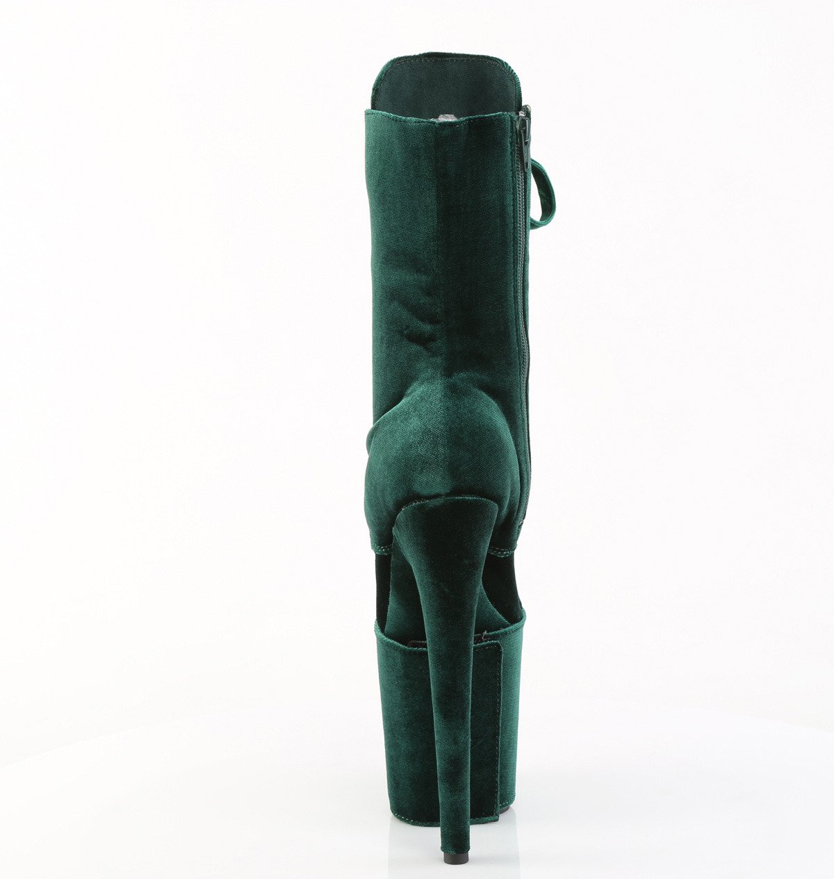 Pleaser Flamingo-1045VEL EMGN/M - Zielone buty za kostkę na wysokiej platformie