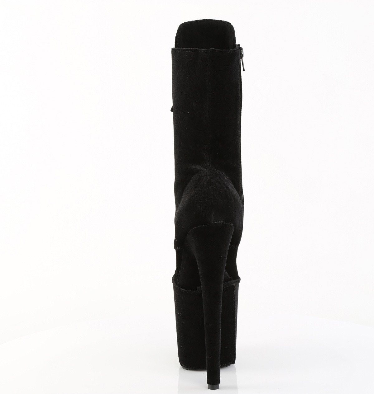 Pleaser Flamingo-1045VEL B/M - Czarne buty za kostkę na wysokiej platformie