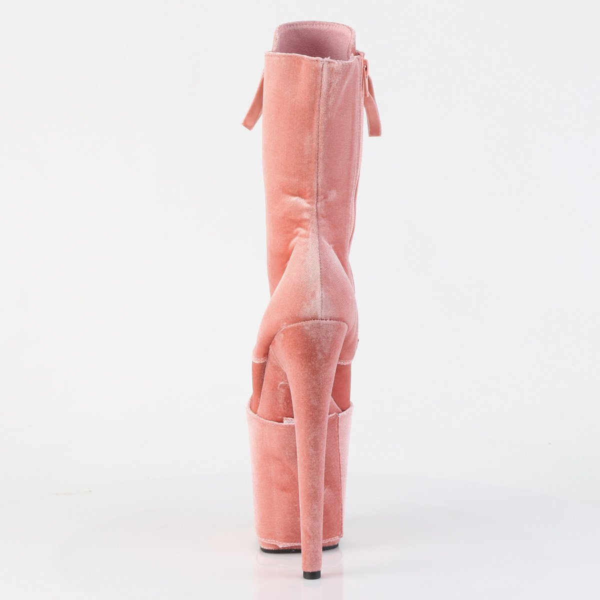 Pleaser Flamingo-1045VEL DTPN/M - Różowe buty za kostkę na wysokiej platformie