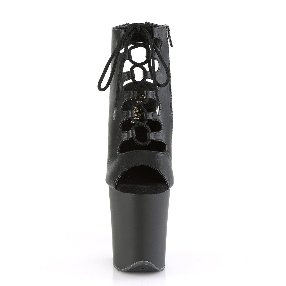 Pleaser Flamingo-800-20 BPU/M - Czarne buty za kostkę na wysokiej platformie