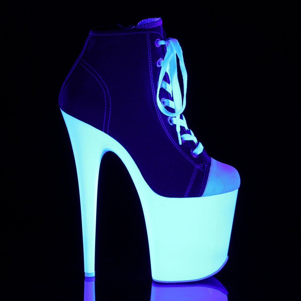 Pleaser Flamingo-800SK-02 RCA/NW - Czerwone buty za kostkę na wysokiej platformie