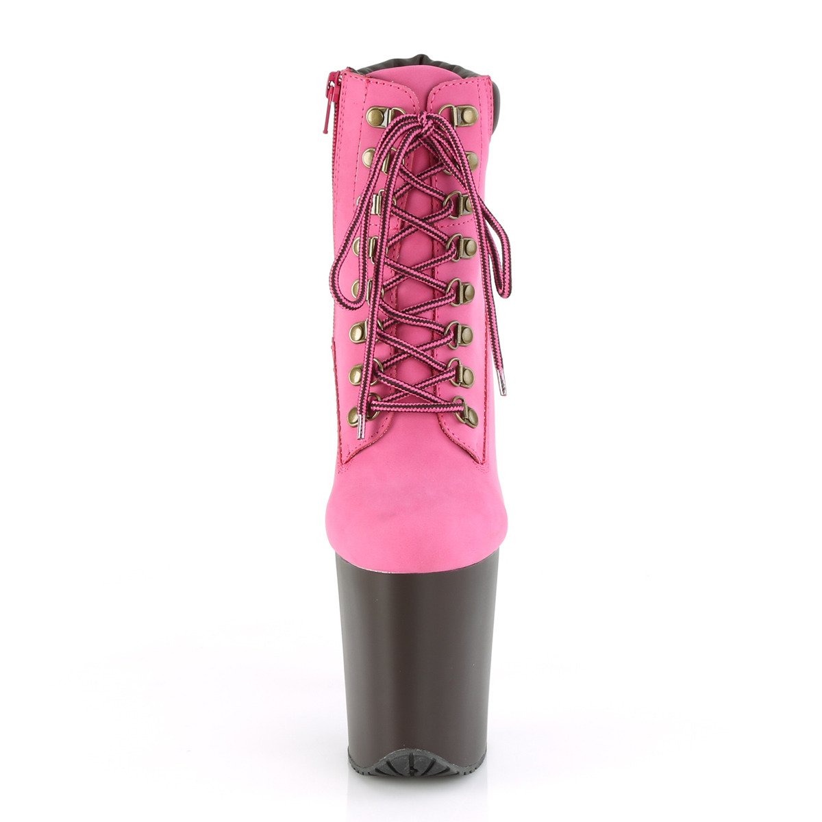 Pleaser Flamingo-800TL-02 HPNB/DB - Różowe buty za kostkę na wysokiej platformie