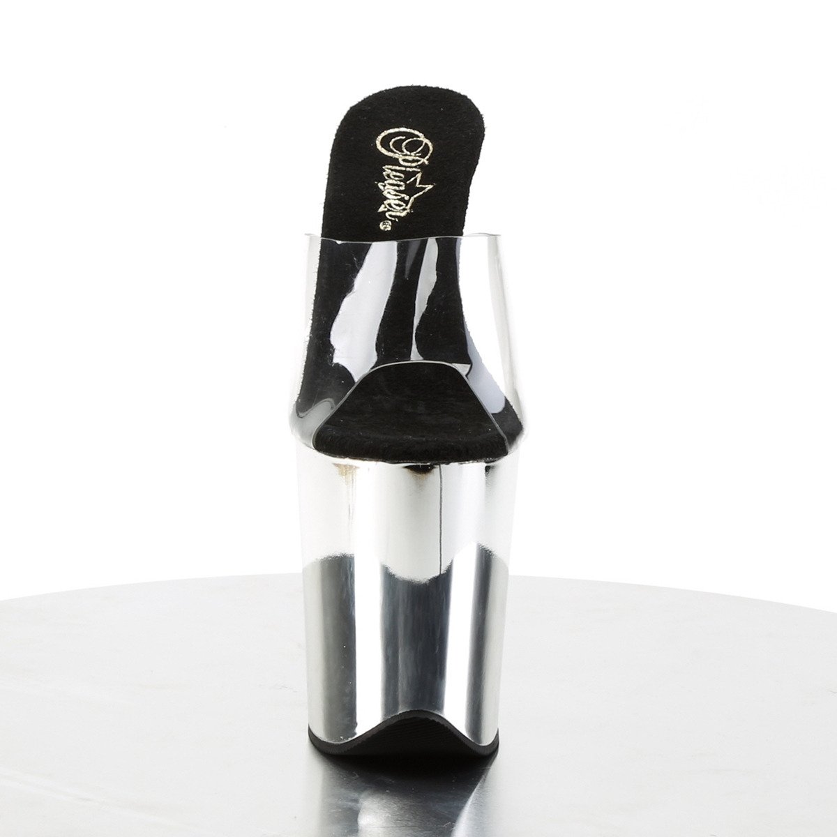 Pleaser Flamingo-801 C/SCH - Przezroczyste sandały na wysokiej platformie