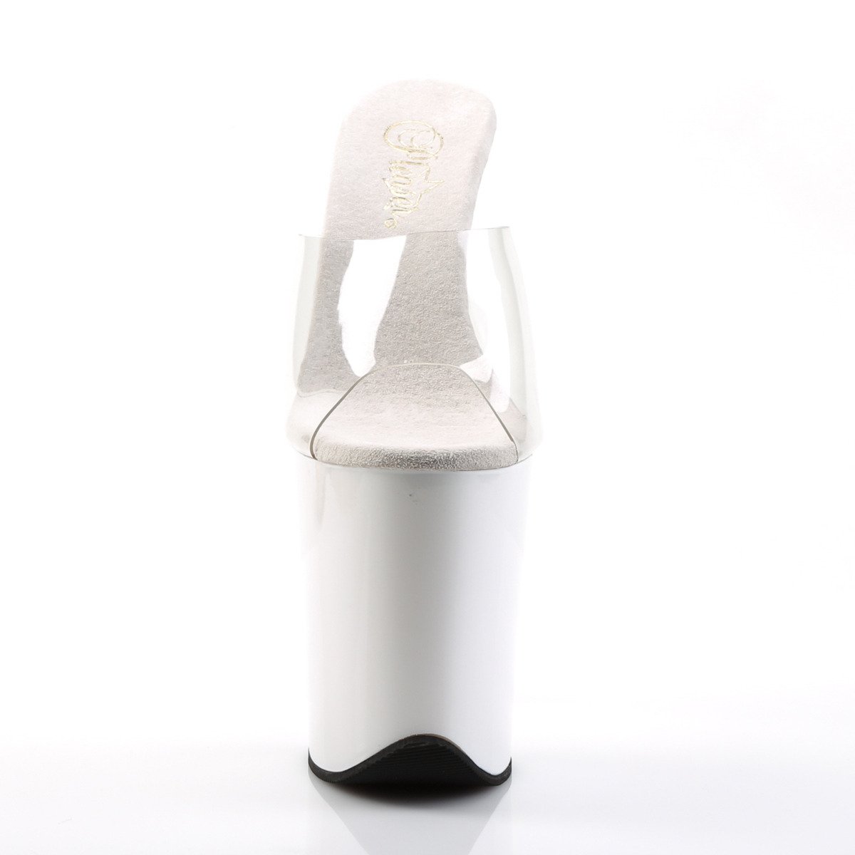 Pleaser Flamingo-801 C/W - Przezroczyste sandały na wysokiej platformie