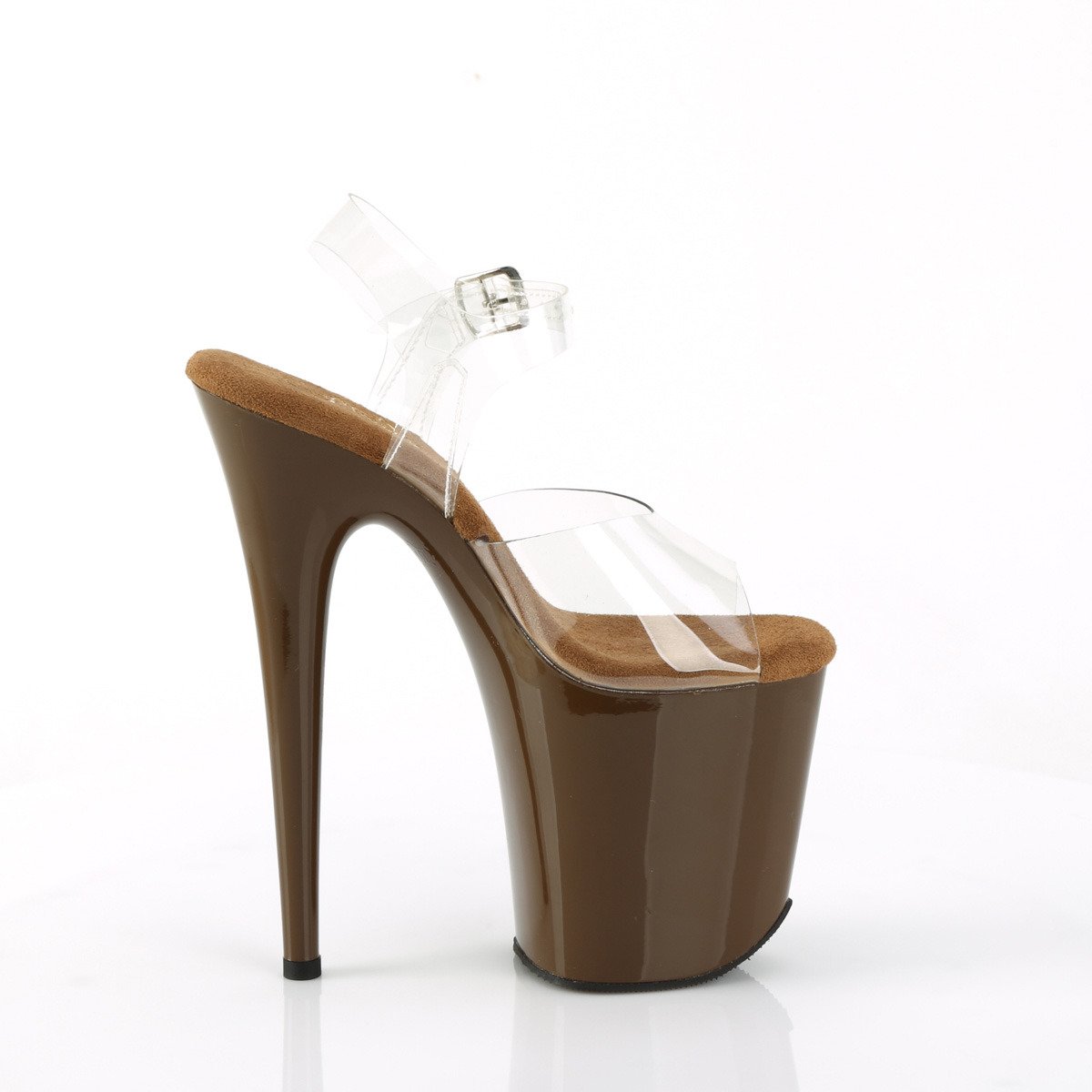 Pleaser Flamingo-808 C/MOC - Przezroczyste sandały na wysokiej platformie