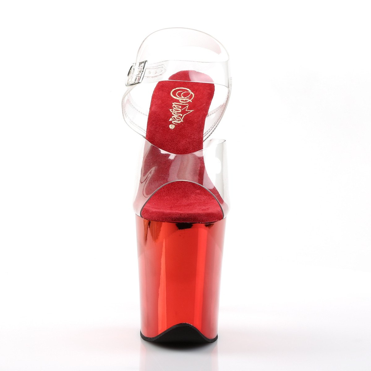 Pleaser Flamingo-808 C/RCH - Przezroczyste sandały na wysokiej platformie