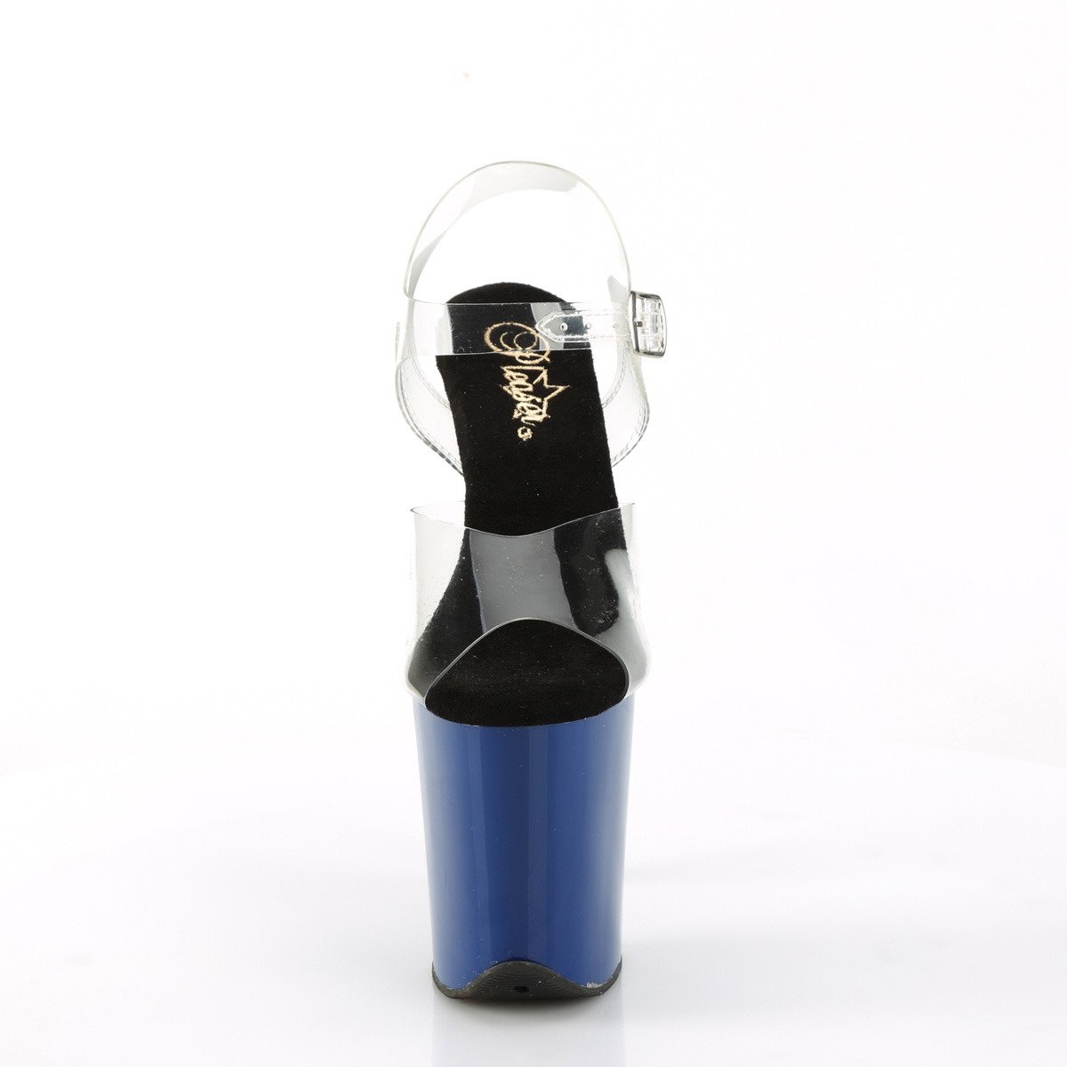 Pleaser Flamingo-808 C/RYBL - Przezroczyste sandały na wysokiej platformie