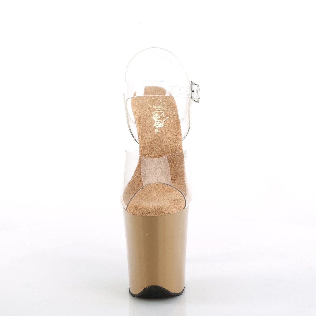 Pleaser Flamingo-808 C/TF - Przezroczyste sandały na wysokiej platformie