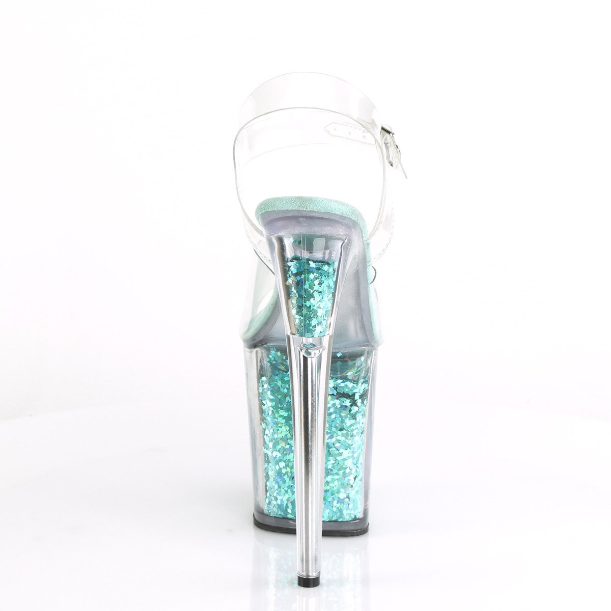 Pleaser Flamingo-808GF C/TURMCG - Przezroczyste sandały na wysokiej platformie