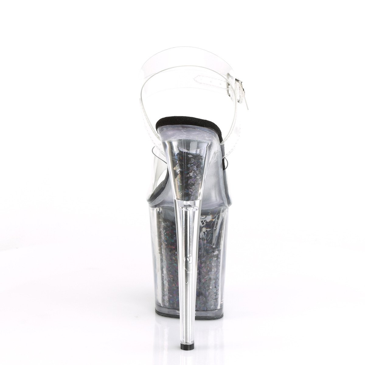 Pleaser Flamingo-808GF C/BMCG - Przezroczyste sandały na wysokiej platformie