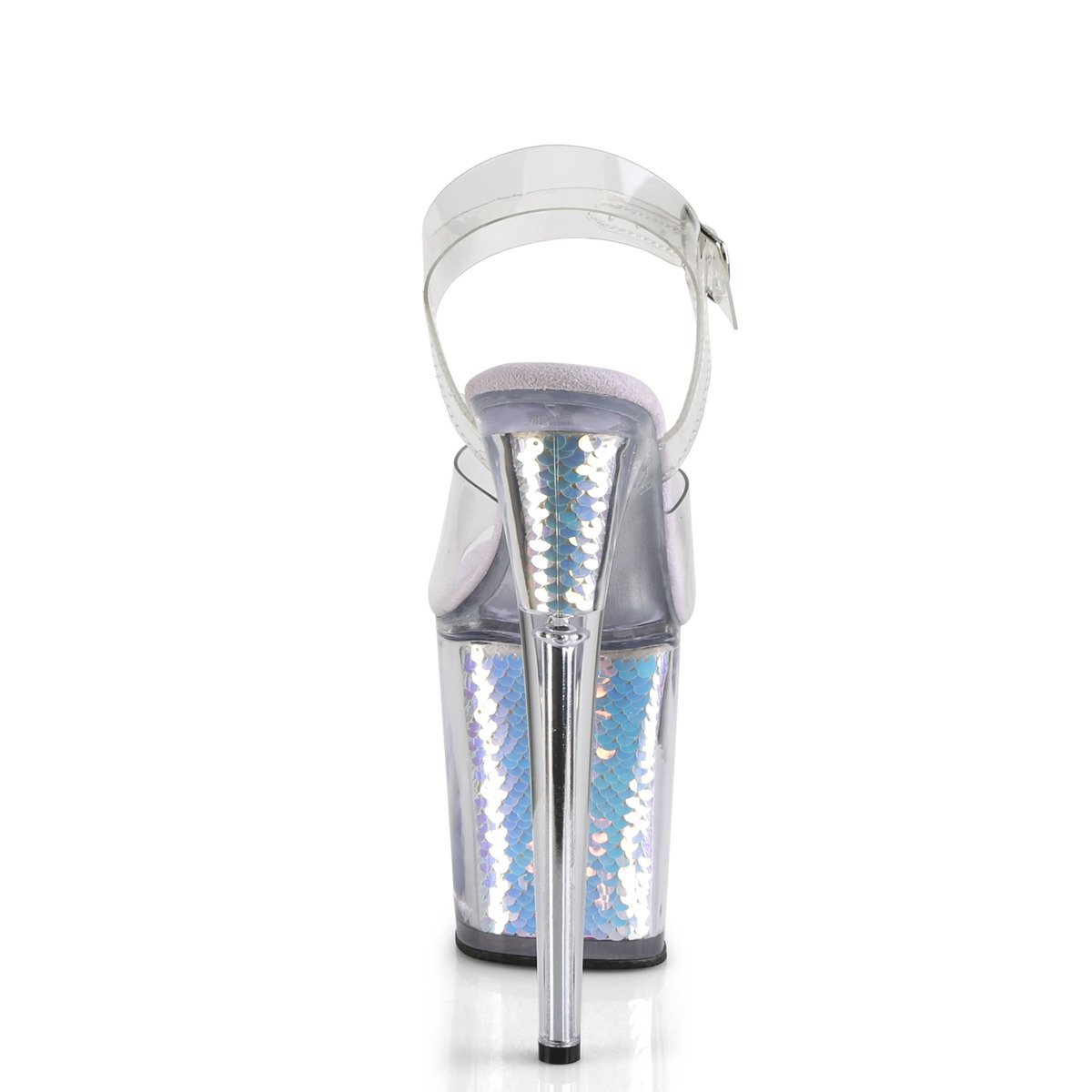 Pleaser Flamingo-808MC C/LVHG - Przezroczyste sandały na wysokiej platformie