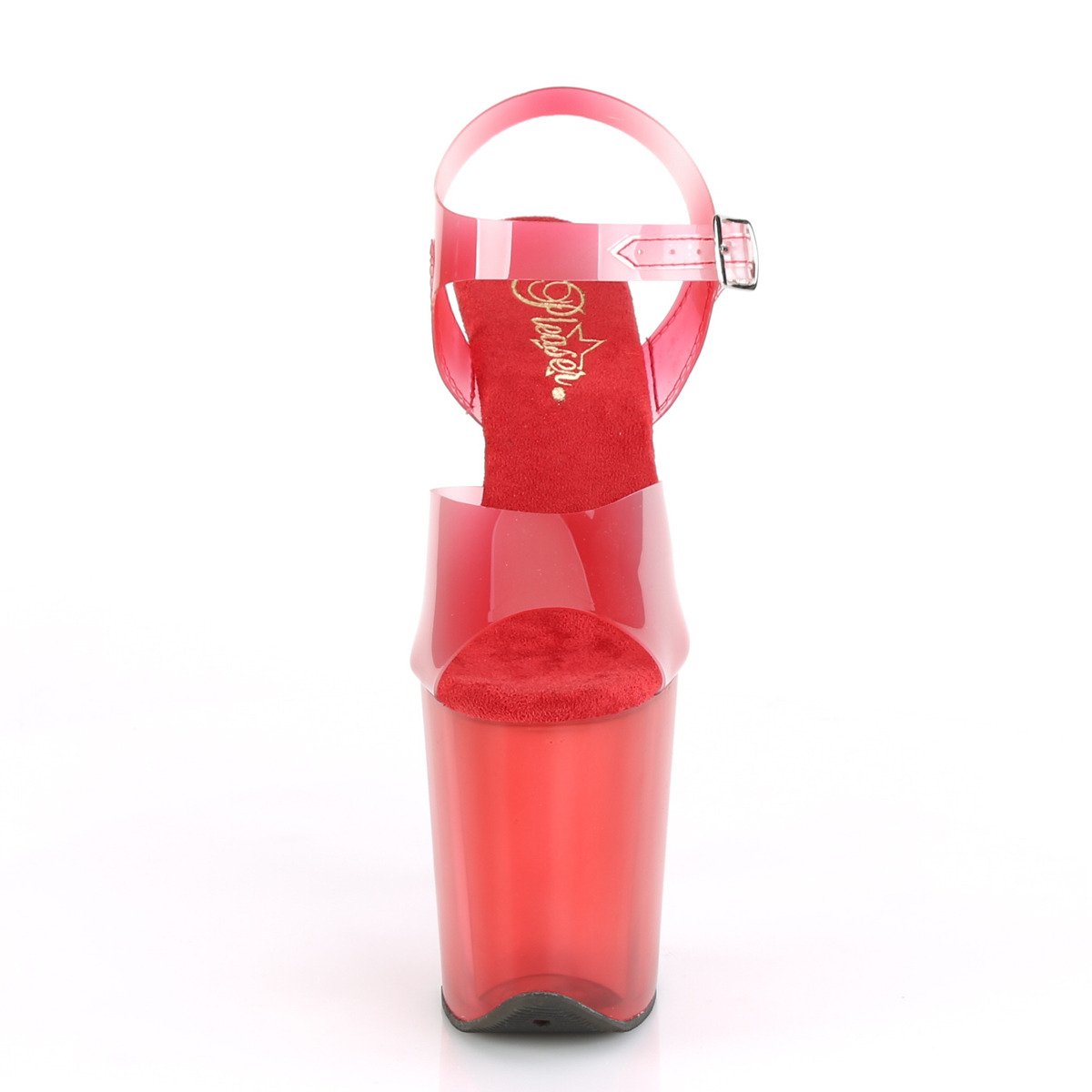 Pleaser Flamingo-808N-T RTPU/RT - Czerwone sandały na wysokiej platformie