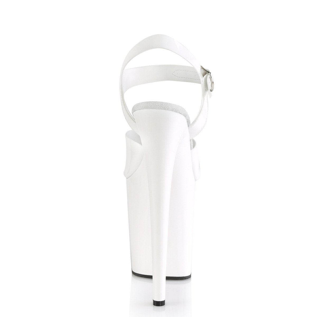 Pleaser Flamingo-808N WTPU/M - Białe sandały na wysokiej platformie