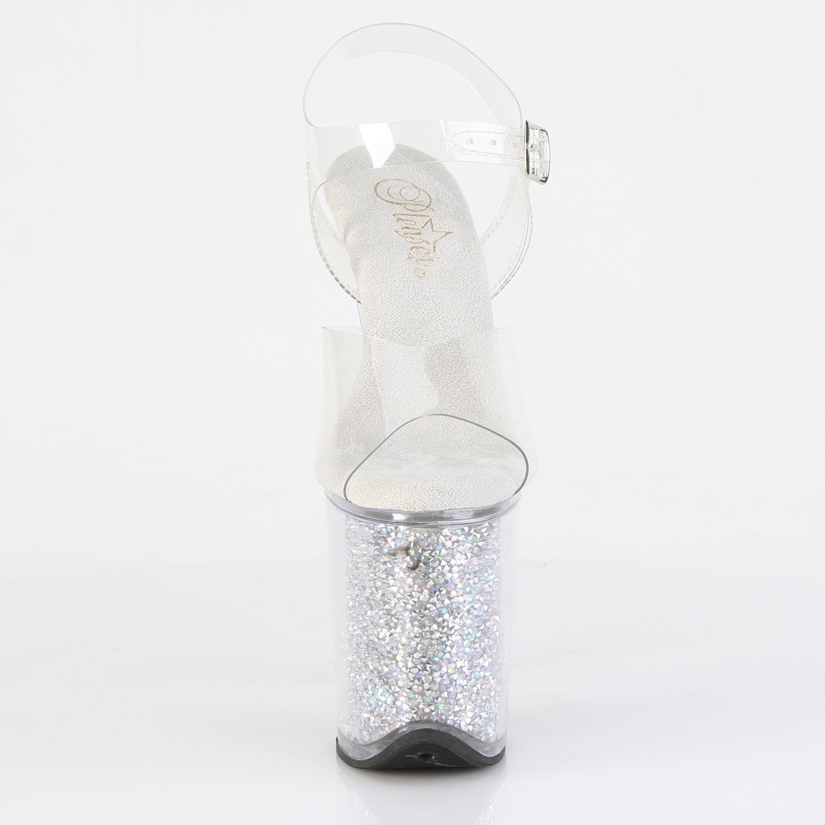 Pleaser Flamingo-808RSI C/C-SRS - Przezroczyste sandały na wysokiej platformie