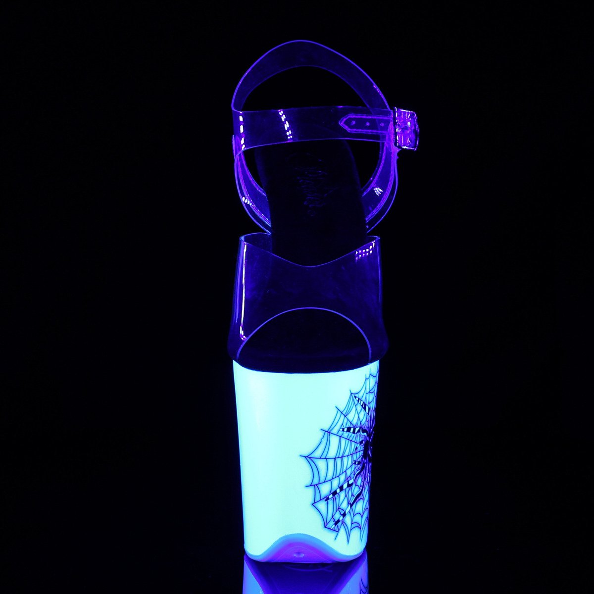 Pleaser Flamingo-808SW C/NW - Przezroczyste sandały na wysokiej platformie