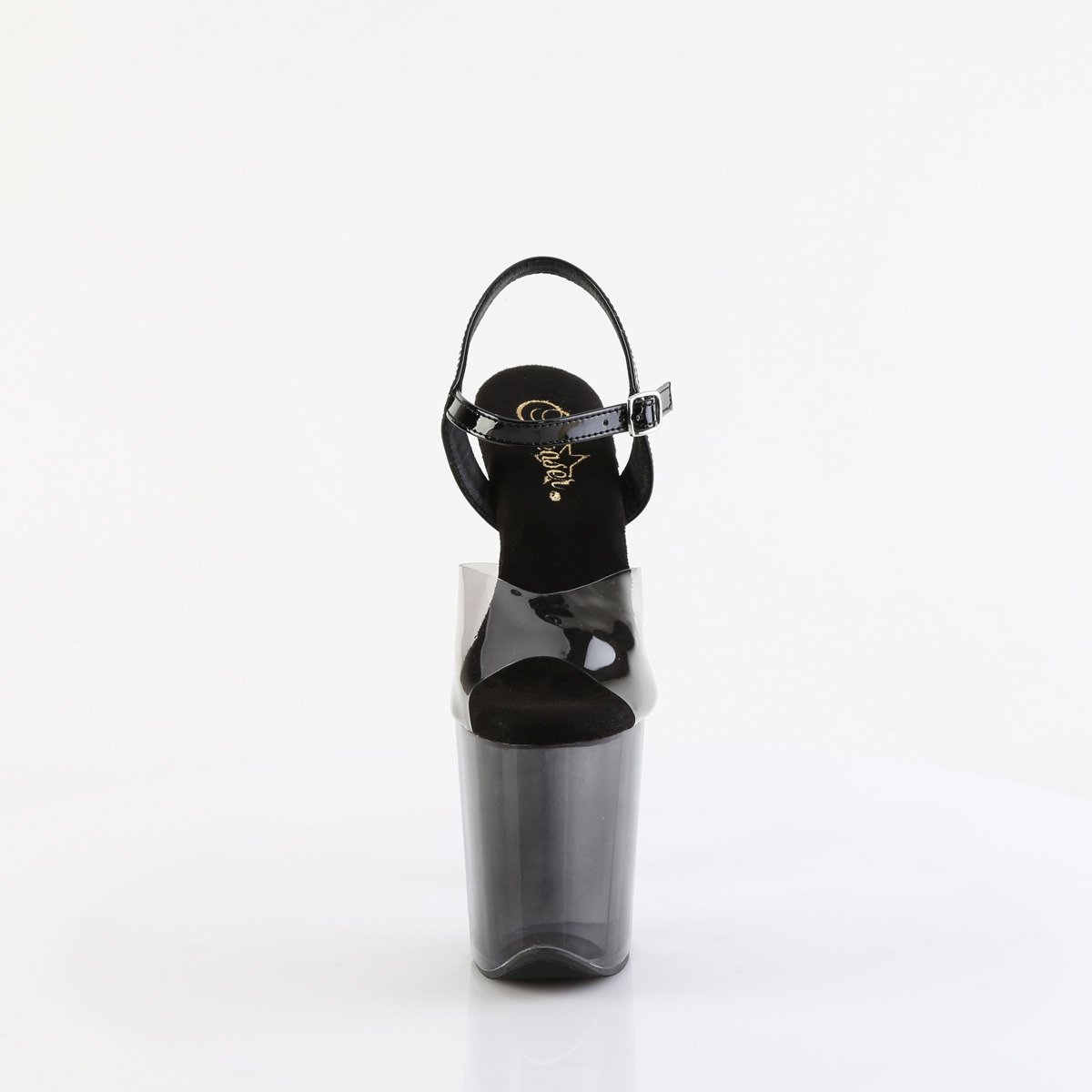 Pleaser Flamingo-808T-1 SK-B/B-C - Przezroczyste sandały na wysokiej platformie