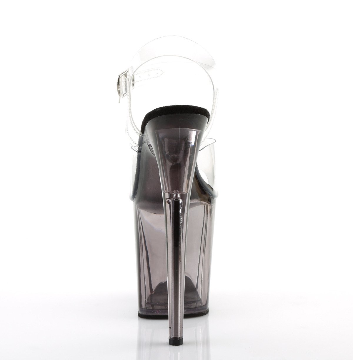 Pleaser Flamingo-808T C/SMK - Przezroczyste sandały na wysokiej platformie