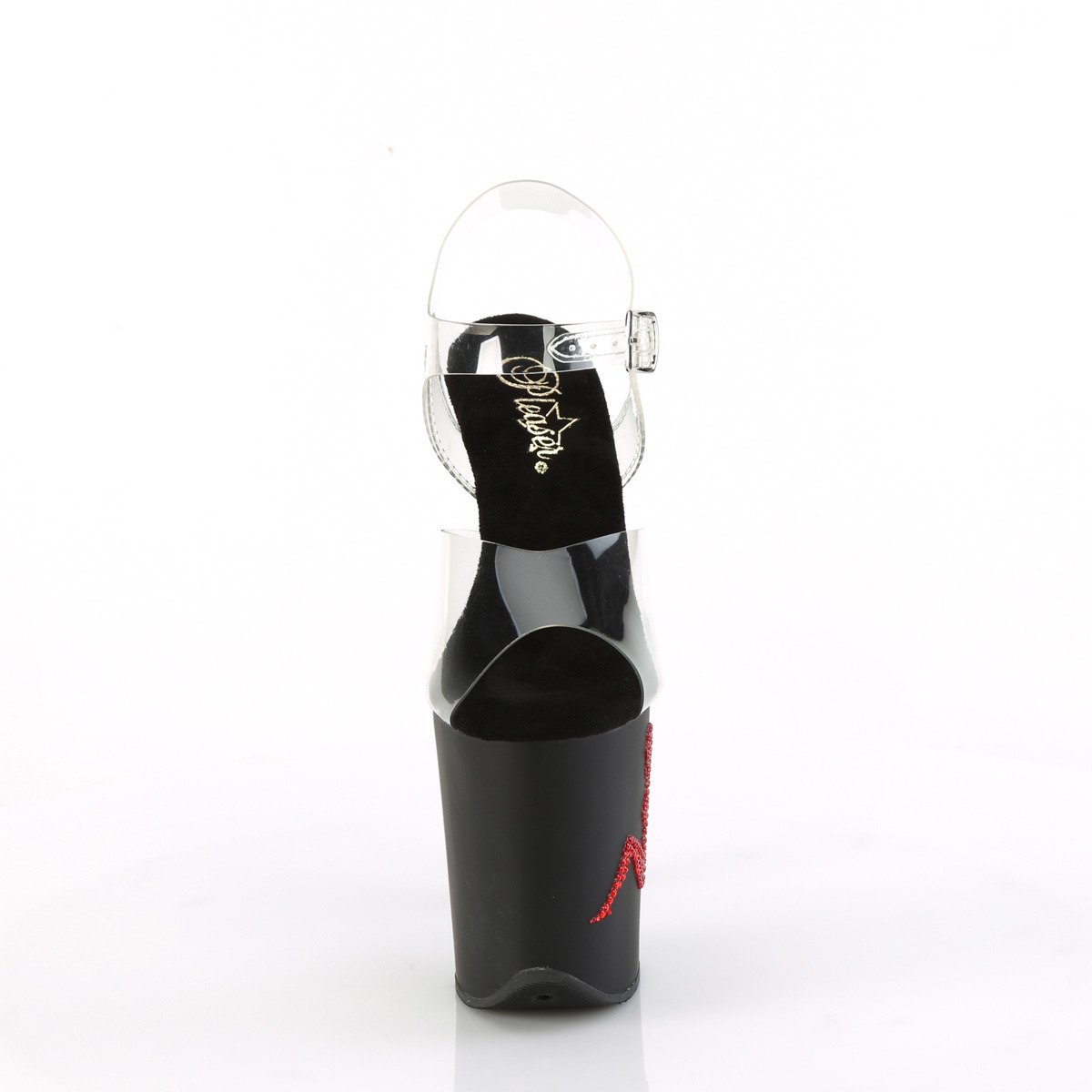 Pleaser Flamingo-808TGRS C/B-R - Przezroczyste sandały na wysokiej platformie