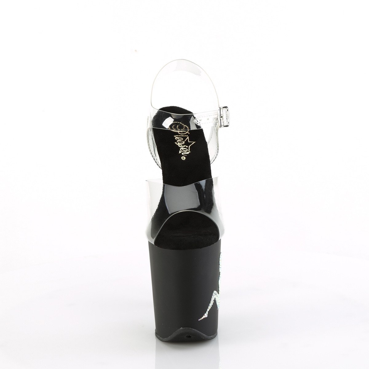 Pleaser Flamingo-808TGRS C/B-S - Przezroczyste sandały na wysokiej platformie