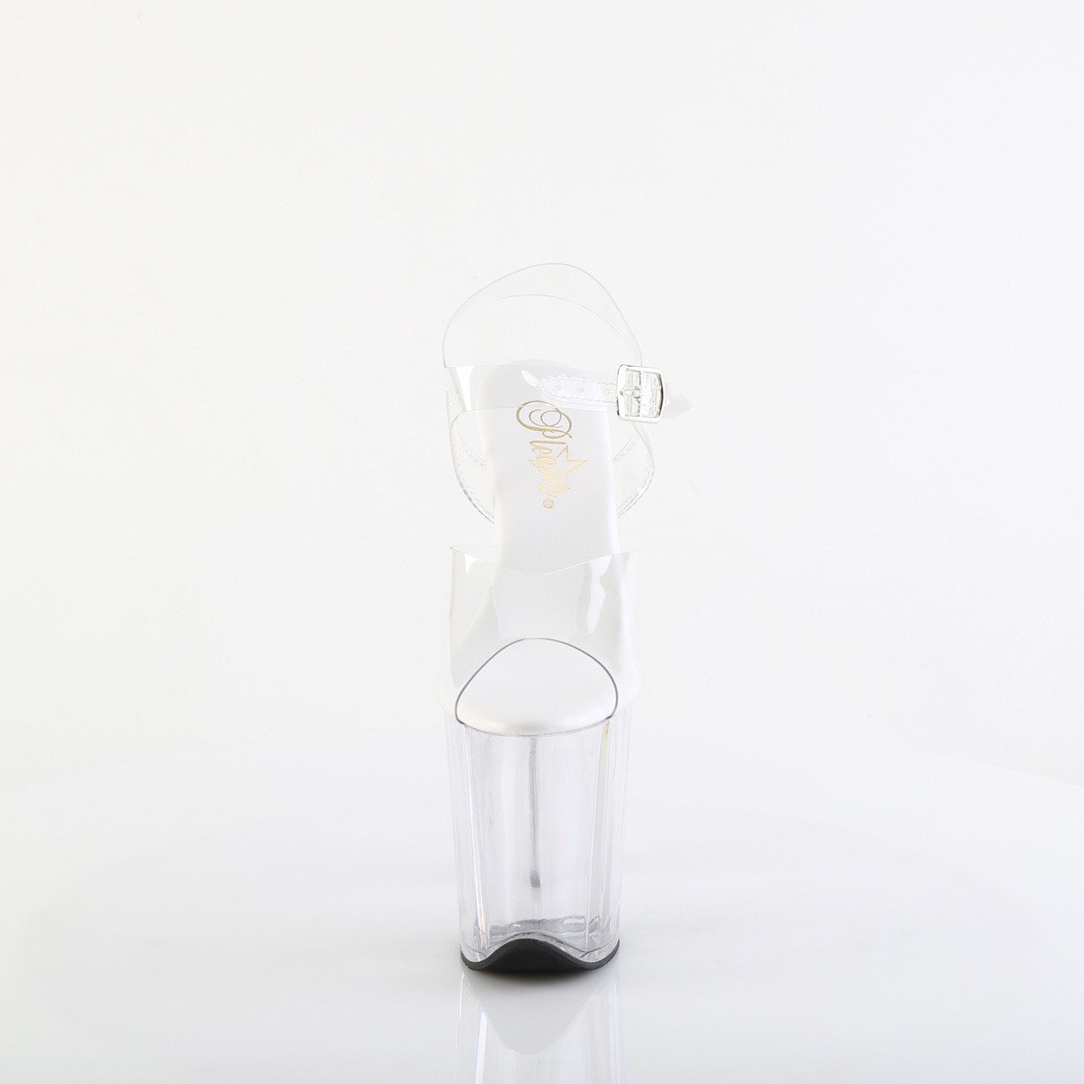 Pleaser Flamingo-808VL C/M - Przezroczyste sandały na wysokiej platformie