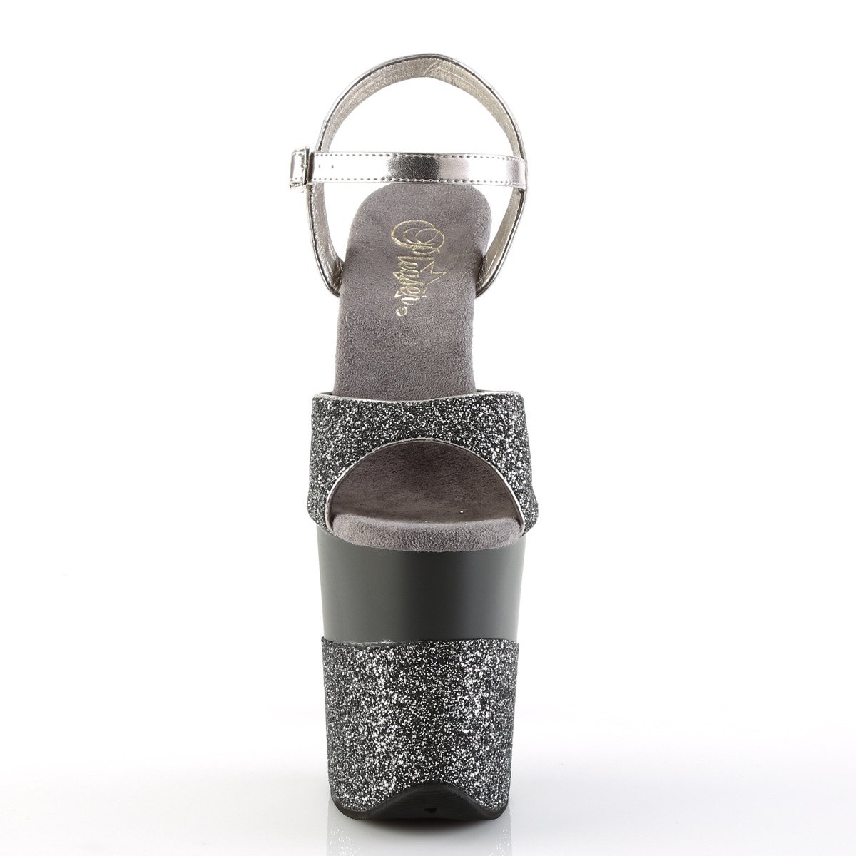 Pleaser Flamingo-809-2G PWG/M - Srebrne sandały na wysokiej platformie