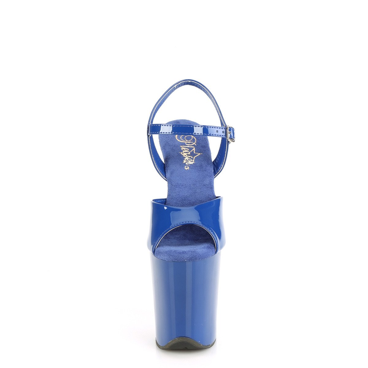 Pleaser Flamingo-809 RYBL/M - Błyszczące niebieskie sandały na wysokiej platformie