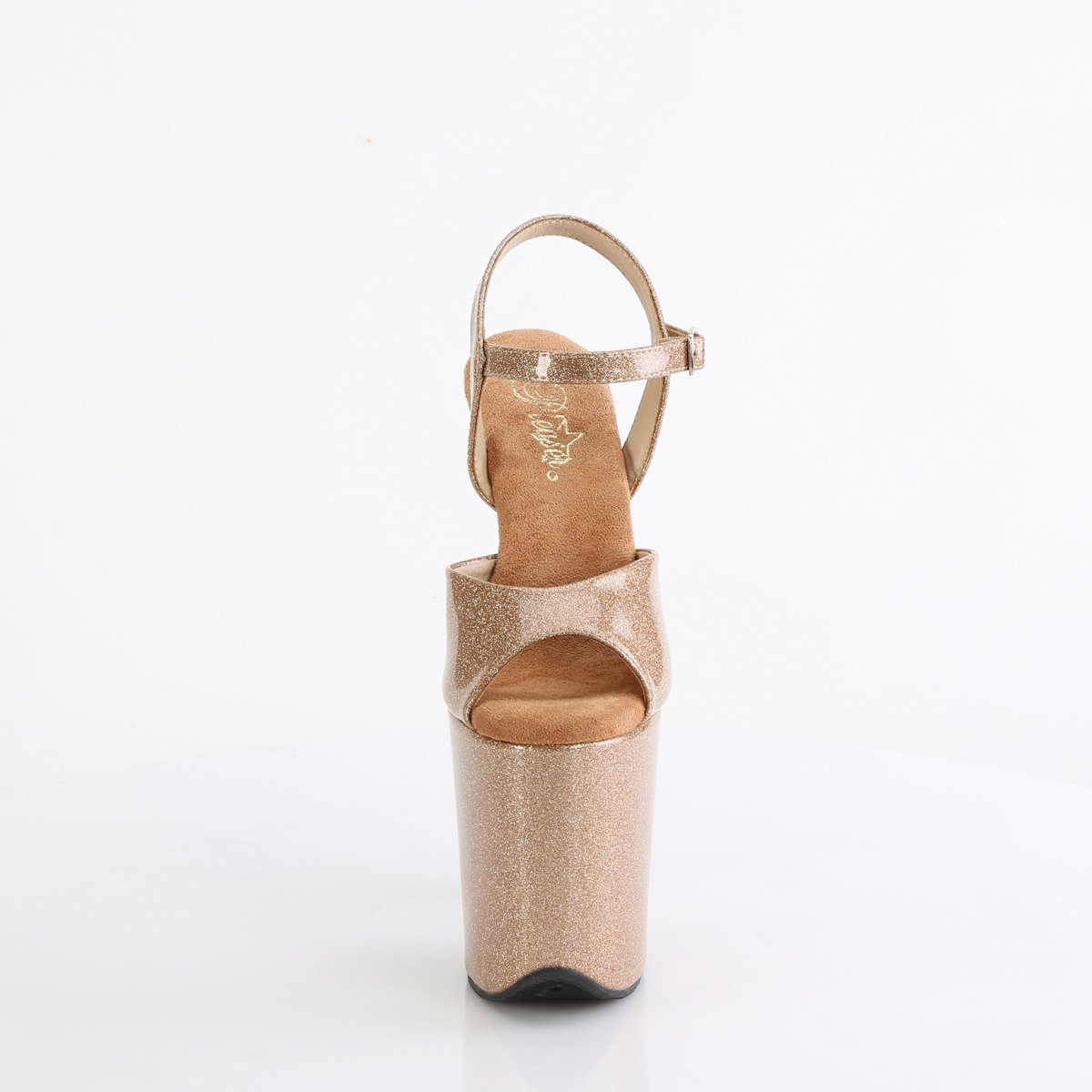 Pleaser Flamingo-809GP GG/M - Błyszczące złote sandały na wysokiej platformie