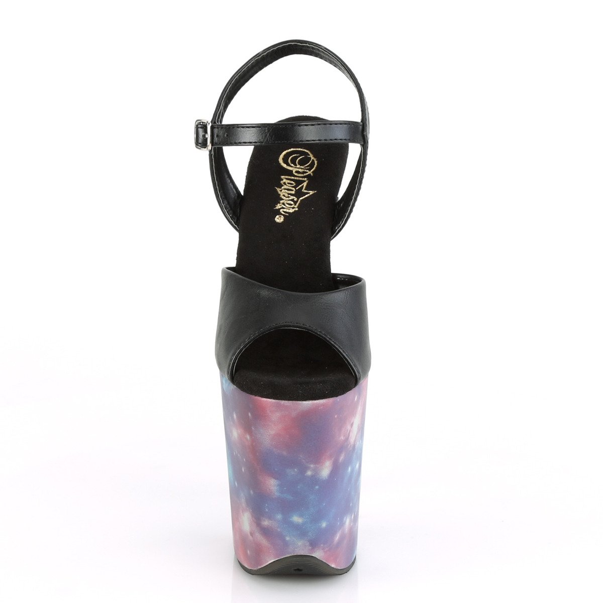 Pleaser Flamingo-809REFL BPU/PPBL - Czarne sandały na wysokiej platformie