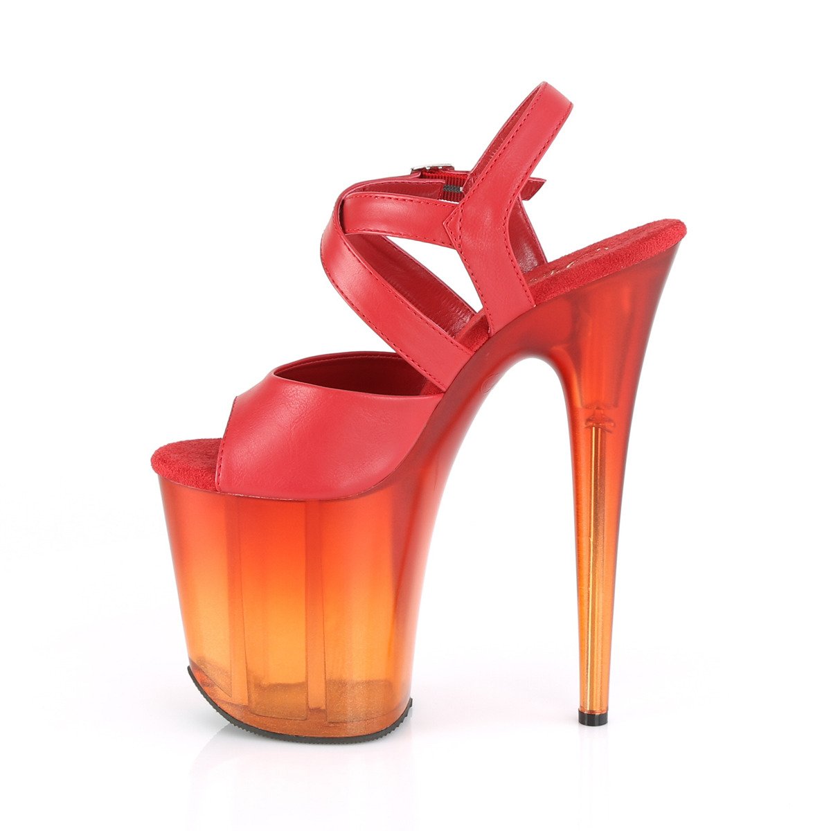 Pleaser Flamingo-822T RPU/M - Czerwone sandały na wysokiej platformie