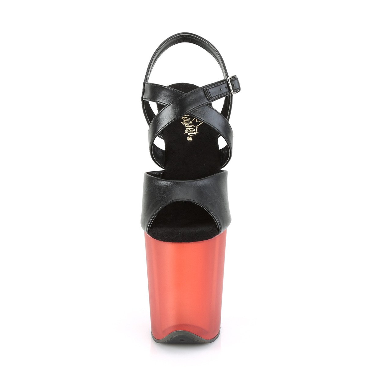 Pleaser Flamingo-822T BPU/R - Czarne sandały na wysokiej platformie