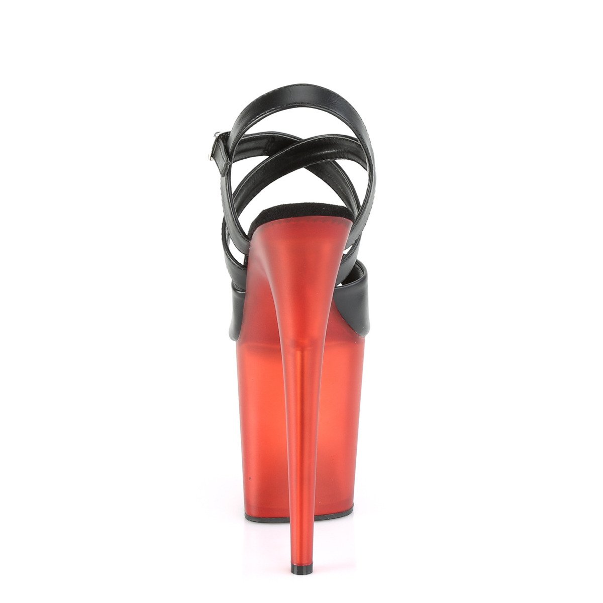 Pleaser Flamingo-822T BPU/R - Czarne sandały na wysokiej platformie