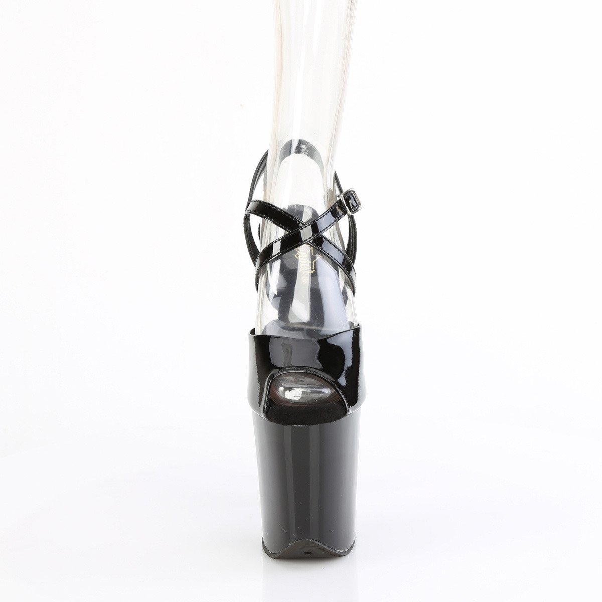 Pleaser Flamingo-824 B/M - Czarne sandały na wysokiej platformie