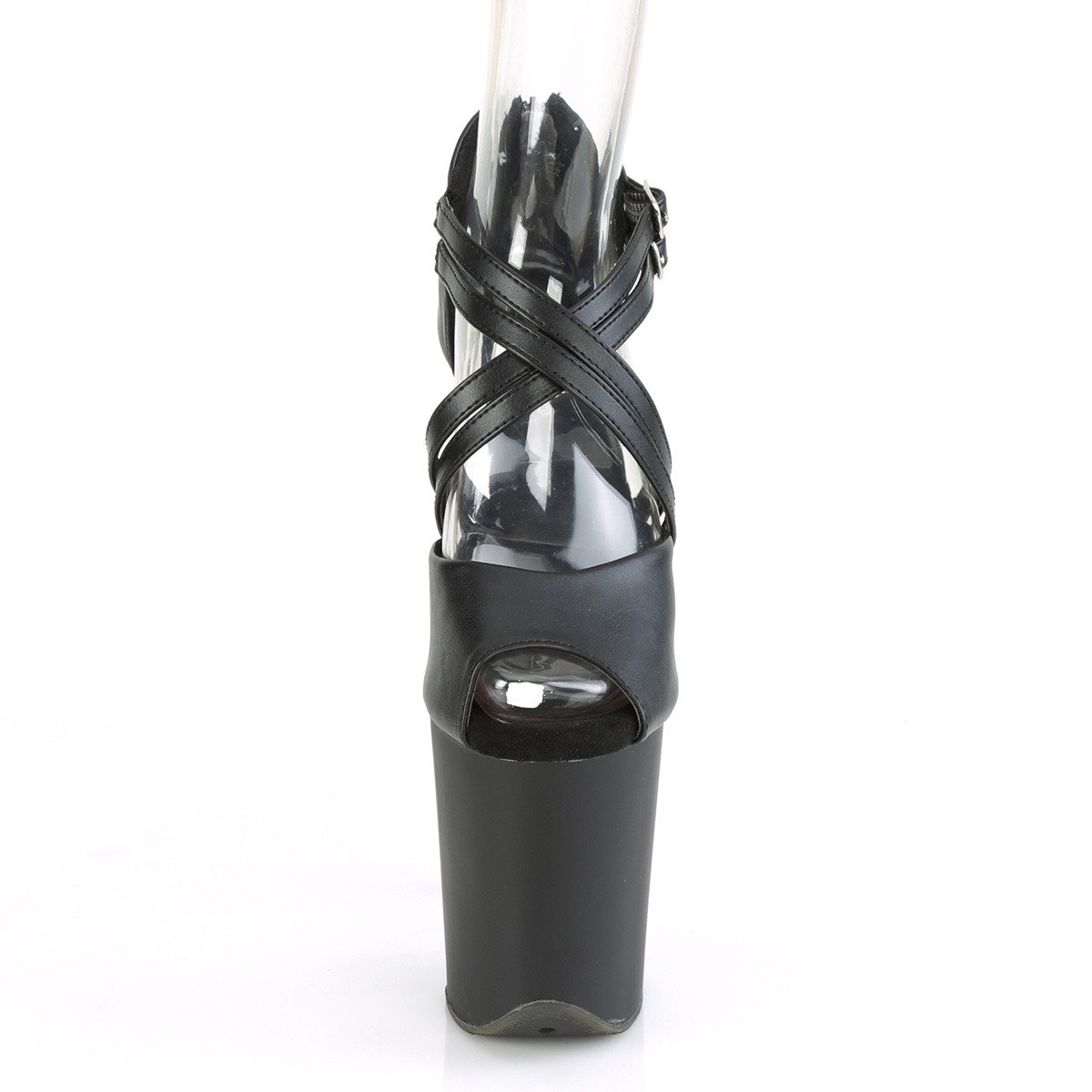 Pleaser Flamingo-865 BPU/M - Czarne sandały na wysokiej platformie