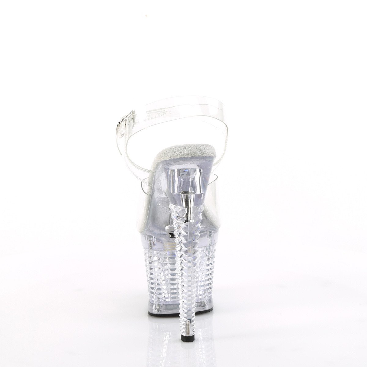 Pleaser Flashdance-708SPEC C/M - Przezroczyste świecące sandały na wysokiej platformie