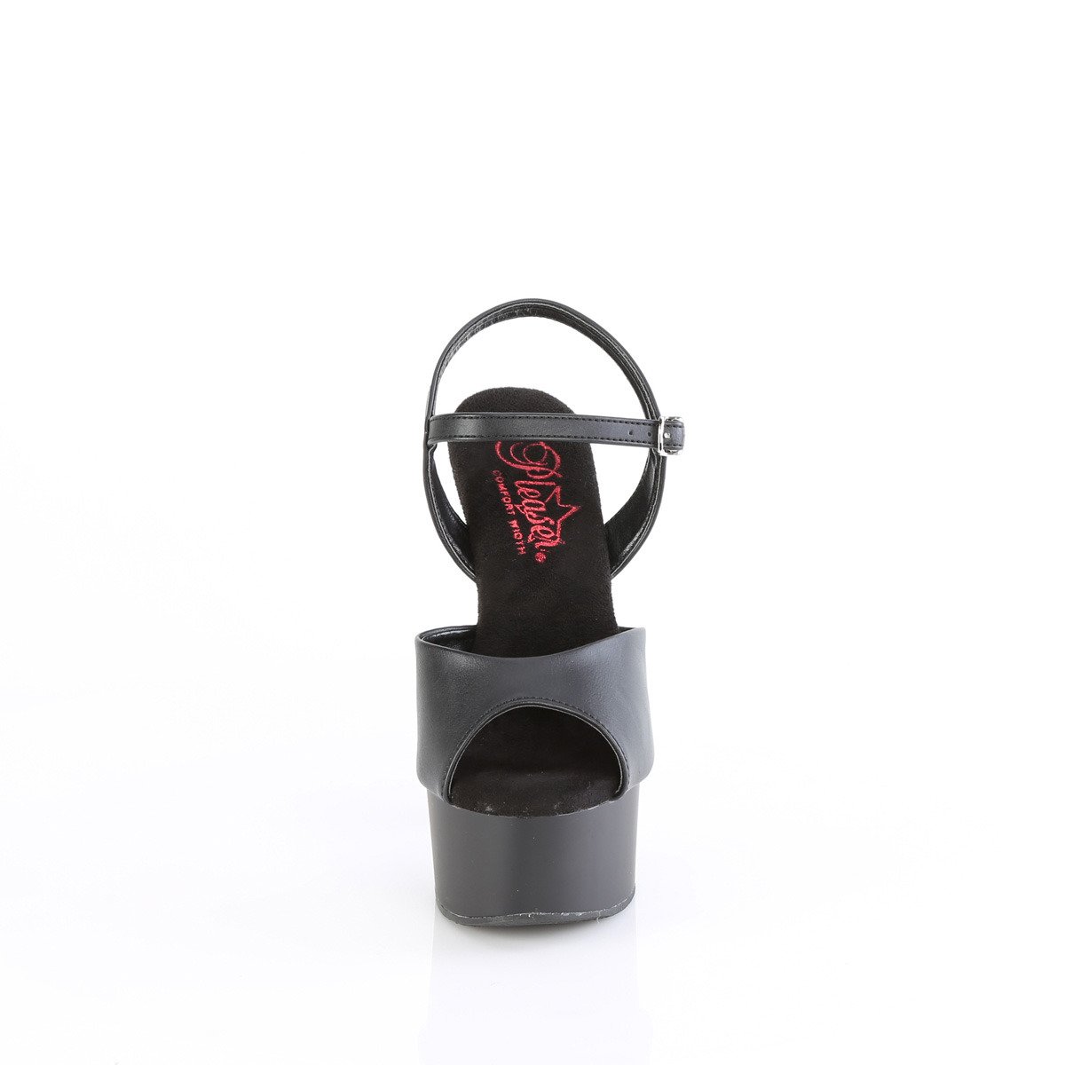 Pleaser Gleam-609 BPU/M - Błyszczące czarne sandały z platformą na platformie z wysokimi obcasami