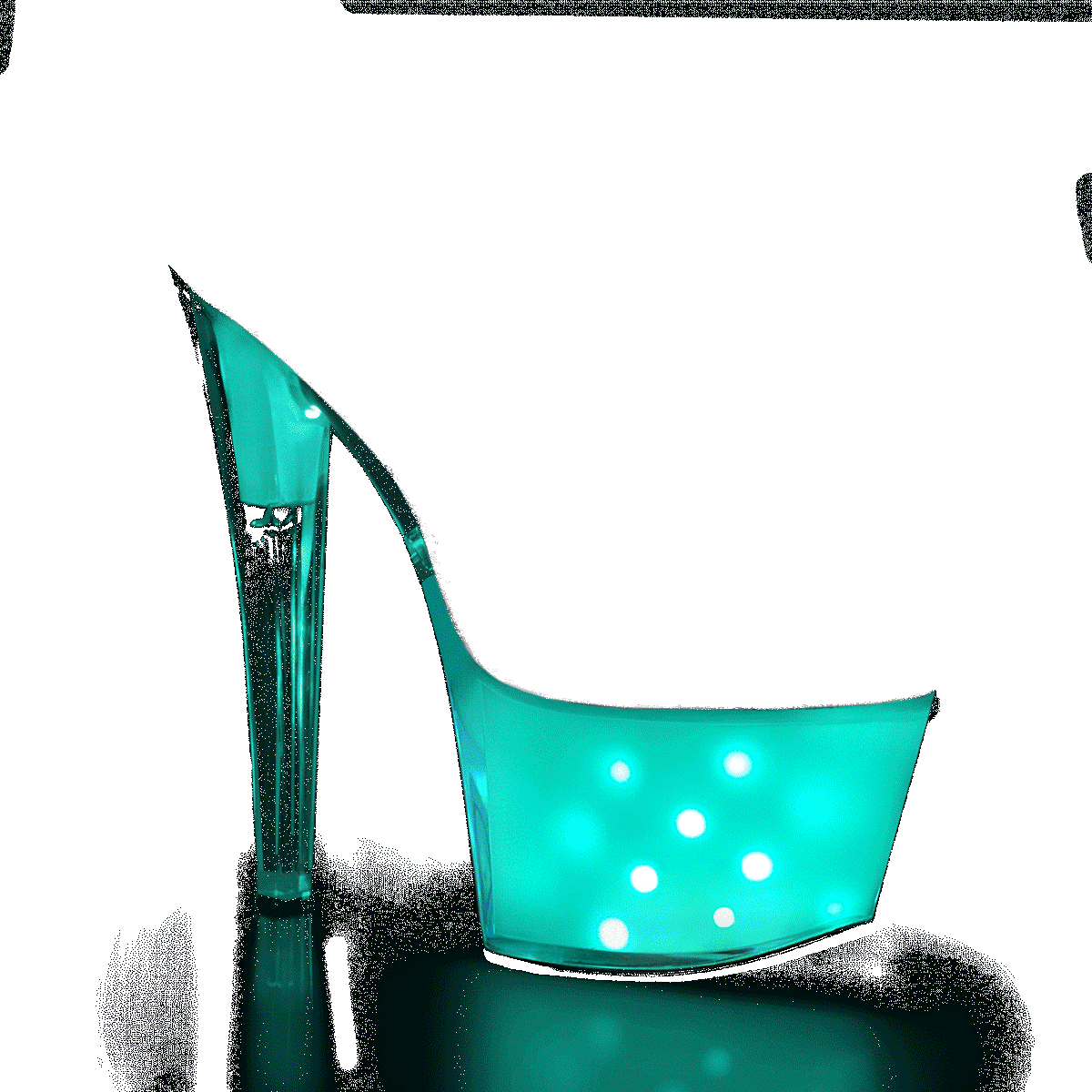 Pleaser Illuminator-708 C/WGLOW - Przezroczyste świecące sandały na wysokiej platformie