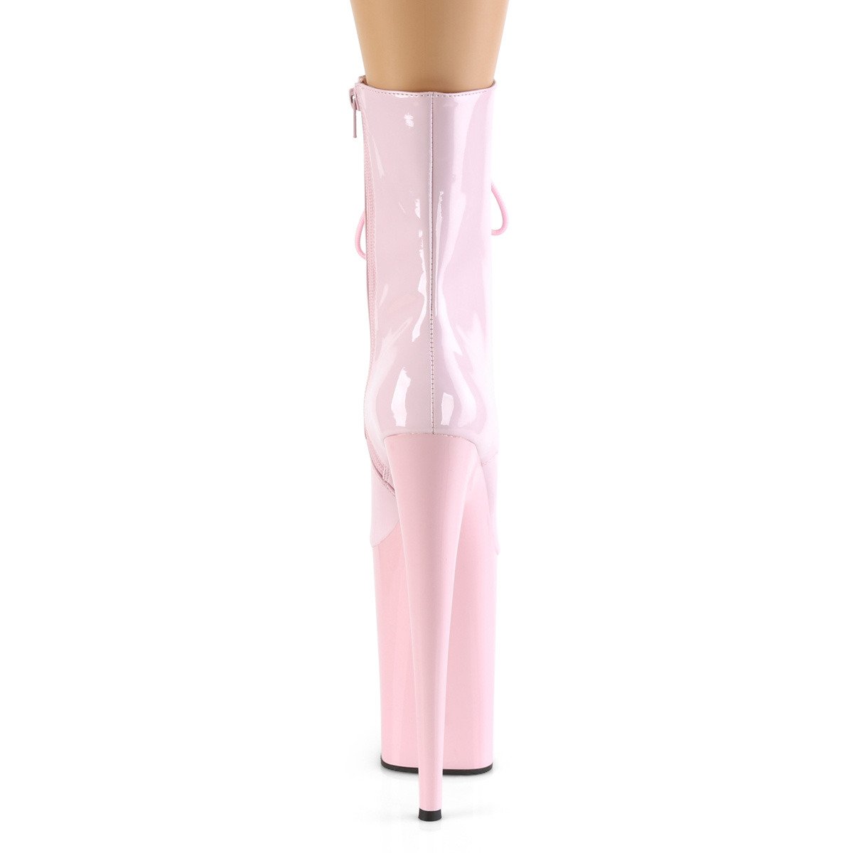Pleaser Infinity-1020 BP/M - Błyszczące różowe buty za kostkę na wysokiej platformie