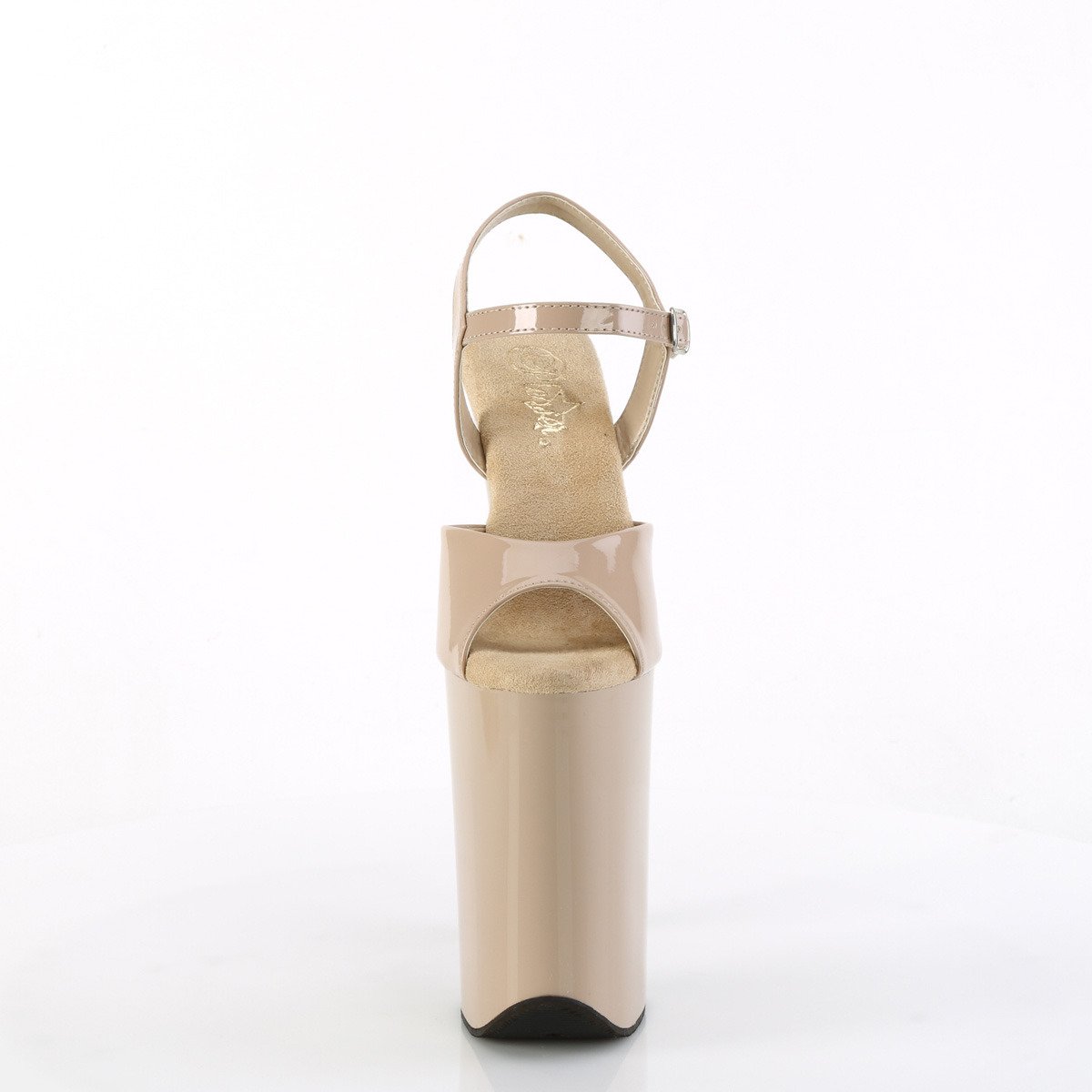 Pleaser Infinity-909 ND/M - Beżowe sandały na wysokiej platformie